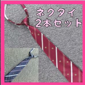 スクール制服ネクタイ 女子学生 学校コスプレ 2枚セット 入学 卒業 定番 新品