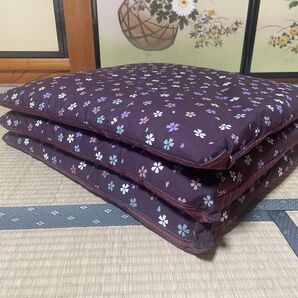 花柄カバー付き座布団 3枚セット
