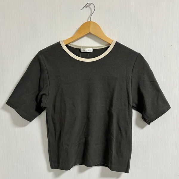 新品 Reormix リブカットソー 半袖 トップス チャコールグレー 半袖Tシャツ Tシャツ 半袖 カットソー