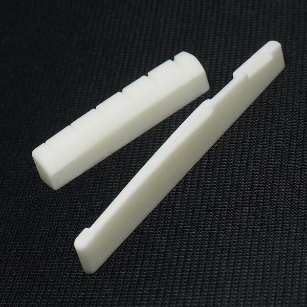 牛骨ナット+牛骨サドル 43mm/72mm幅 重量感&硬質感あり アコギ用 新品未使用