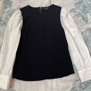 ジルスチュアート カットソー ブラウス 長袖 ホワイト ブラックJILLSTUART
