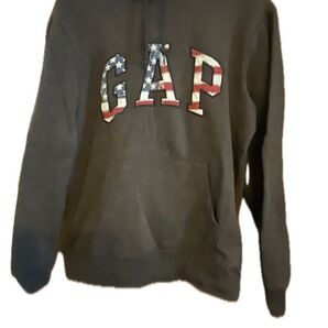 GAP パーカー アメリカ国旗 グレー XXS