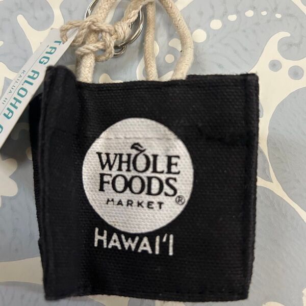 【新品】ハワイ ホールフーズ キーホルダー ブラック WHOLE FOODS バッグチャーム