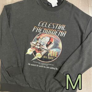 アベイル CHIP CLIP 起毛 レトロ カスレ スペースシャトル 宇宙船 トレーナー M
