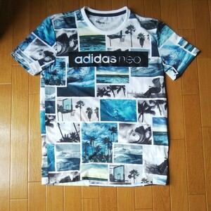 お洒落！美品★adidas neo フォトTシャツ★サイズS★NIKE バレンシアガ　等お好きな方へ！[レア品]