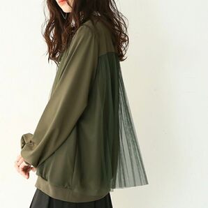 n'OrLABEL バックプリーツ チュールブルゾン