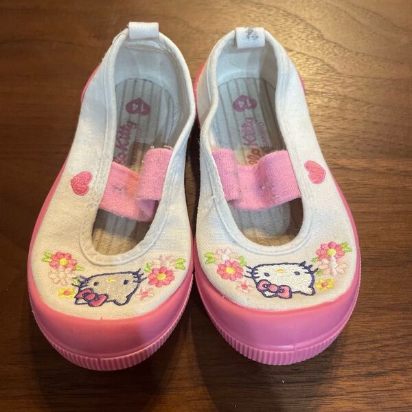 ハローキティ 子供靴 14cm ピンク/ホワイト