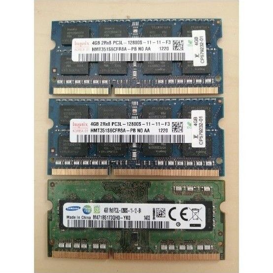 PC3L-12800S 4GB×3枚(計12GB) Hynix 2枚 + SUMSUNG 1枚