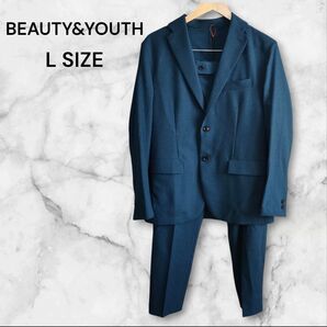 美品 BEAUTY&YOUTH ダークブルー スーツパンツ セット Lサイズ