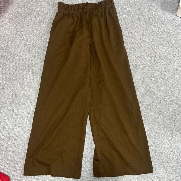 UNIQLO ワイドパンツ ブラウン XL