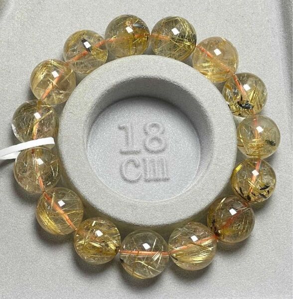 【開運・金運】高級 太陽花 タイチンルチル 13.8-14.7mm ブレスレット☆新品未使用☆
