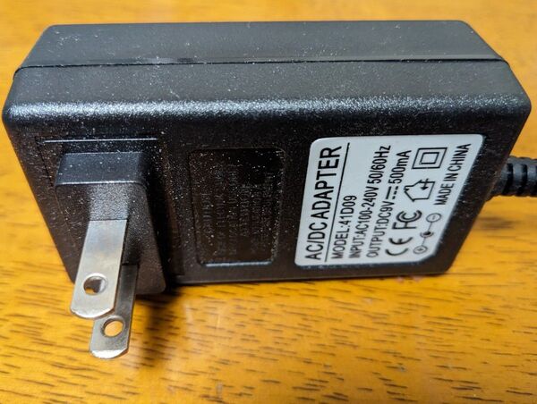 AC アダプター DC9V 500ma 100-240V プラグ 新品 送料込み