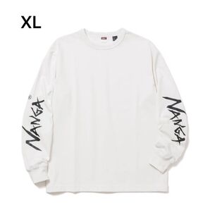 NANGA ECOHYBRID SLV LOGO L/S TEE WHT-XL