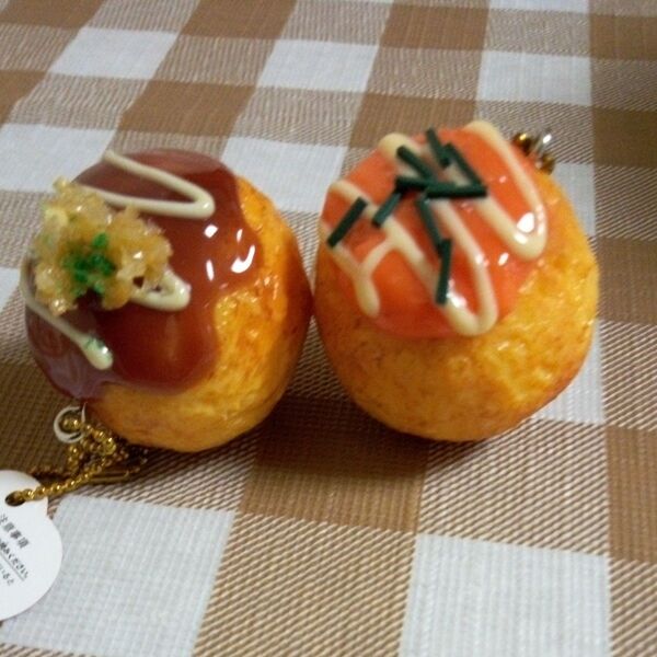 リアルキッチンシリーズ たこ焼き ボールチェーン付きキーホルダー2個セット