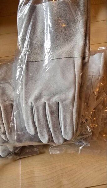 新品 溶接用手袋 作業手袋 5本指 背縫 牛床革 皮手24双