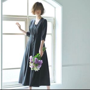 【美品】★RUIRUE BOUTIQUE 2wayフロントボタンタックワンピース