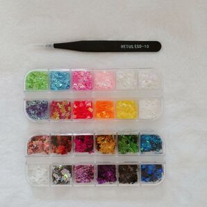 極薄ネイルパーツ蝶 ネイル用シールステッカー ネイルアートホログラム グリッターラメ ネイルパーツ ス 可愛い ピンセット1本付き