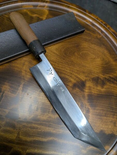 有次 特製 鰻裂き包丁 霞 黒水牛柄