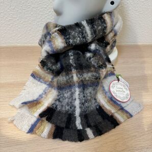 新品Lune Jumelleルナジュメールチェック柄マフラーストールソレイユ