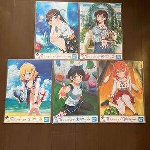 彼女、お借りします かのかり 一番くじ イラストボード 5枚セット A賞〜E賞 まとめ売り