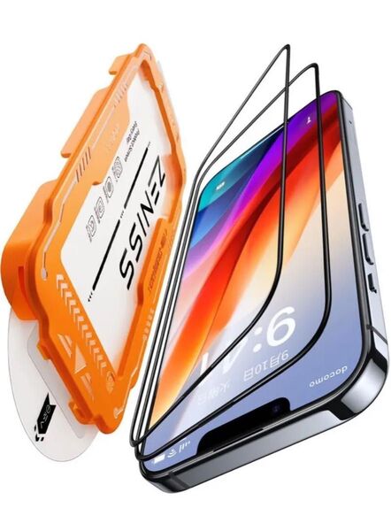 iphone 14/13/13pro 用 ガラスフィルム 【米軍規格航空材料&革新的なガイド枠】2枚セット