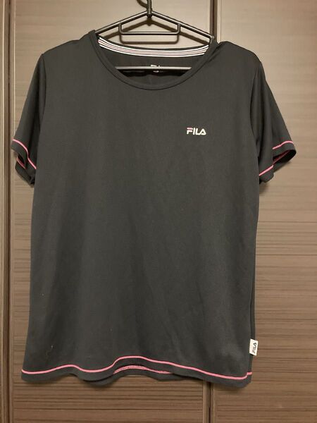 FILA Tシャツ レディース 黒 LL