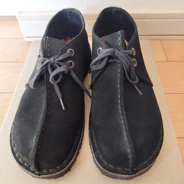 【美品】Clarks 英国製 デザートトレック スエード ブラック UK7 24.5cm 90年代 レア
