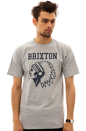 新品送料無料 BRIXTON Anthem Tee / Gray ブリクストン Tシャツ メンズ 半袖 グレー S ストリートスケートブランド カレッジT