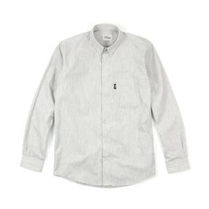 新品 DQM Surrey Chambray Shirt /Gray Dots M スケードボード メンズ 長袖 ボタンシャツ ストリートファッションブランド