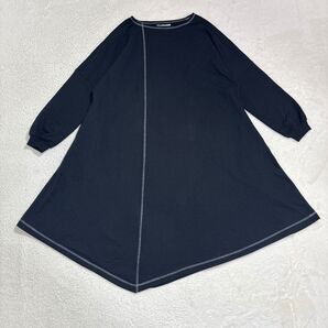 大きいサイズ ノアール ロングワンピース ブラック ゆったり 変形