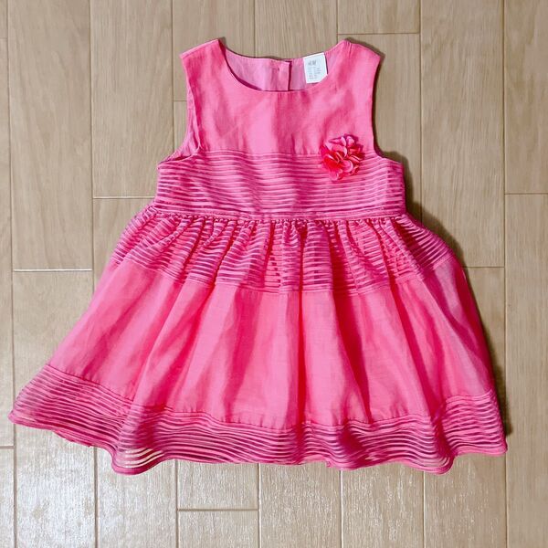 H&M ベビー キッズ ノースリーブ ワンピース ドレス ピンク12-18m 女の子