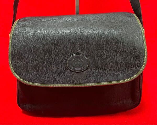 正規】 GUCCI グッチ 本革×シェリー バッグ カバン 男女兼用 黒 ブラック