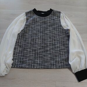 カットソー ラメ&シースルー