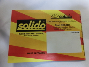 solido Mini catalog 1987 MAID IN FRANCE rare goods that time thing page crack breaking dirt attrition have junk 