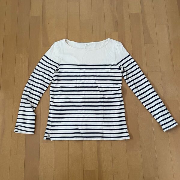 無印良品 ボートネック パネルボーダー カットソー Mサイズ