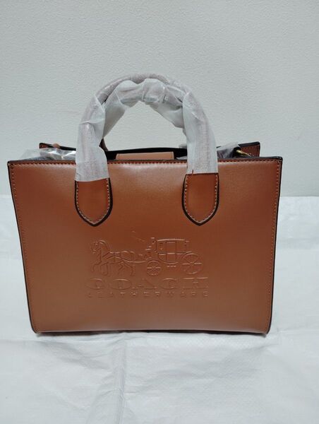 お値下げ!新品COACH 2wayハンドバッグショルダーバッグ ブラウン 馬車ロゴ茶色