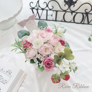 フラワーアレンジメント 母の日ギフト 人気 おしゃれ かわいい プレゼント 開運カラー インテリア ブリキポット 開店祝い ピンク