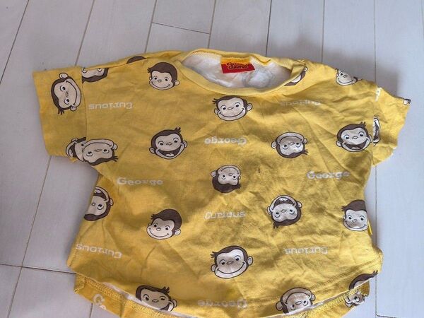 おさるのジョージ モンキー柄 黄色 Tシャツ 90cm