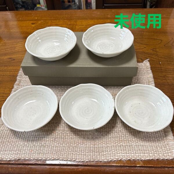 未使用 小鉢5客セット 取皿 陶器 食器