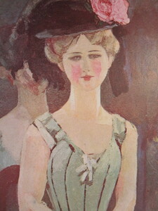 青きコルセット マルヴアル夫人 1925年日本開催佛蘭西(フランス)戦前美術絵葉書 No663, 美術品, 絵画, その他