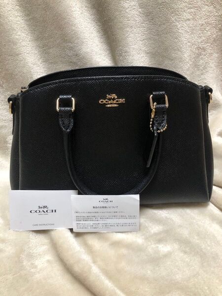 【美品】COACH ブラック ハンドバッグ ショルダー付き ショルダーバッグ ブラック 2WAY