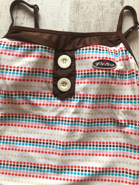 used ピコ PIKO 水着 セパレート 130 ストラップ タンキニ ズボン スカート パンツ 女子 女の子 スイムウェア 白