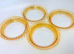 昭和レトロ ナルミ NARUMI COOKMAMMY クックマミー 耐熱ガラス ボウル 4枚セット オレンジ シンプル キッチン 調理器具