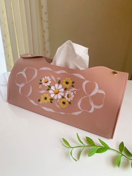 ソフトティッシュボックスカバー(華やかリボンとお花) ケース