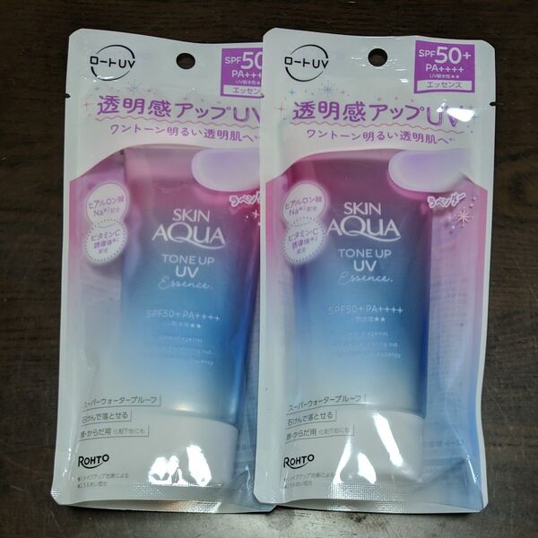 ロート製薬 スキンアクアトーンアップ UV エッセンスラベンダー 日やけ止めエッセンス 顔からだ 80g×2個