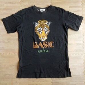 BASIC by KRIZIA 半袖Tシャツ 黒 ひょう Mサイズ