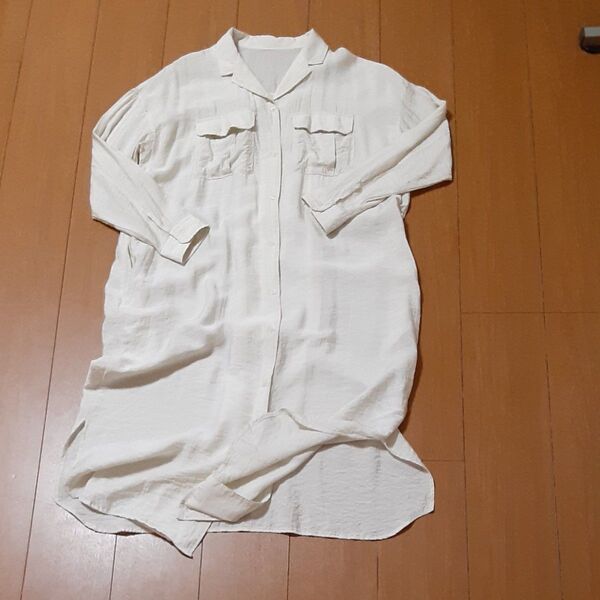 AMERICAN HOLIC ロングシャツワンピース オフホワイト 長袖 L