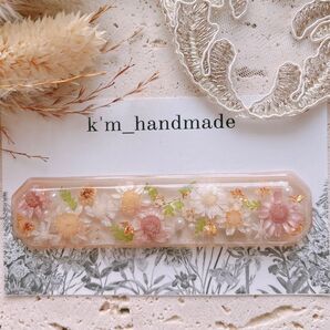 *.゚淡色 お花 ドライフラワー レジンヘアクリップ*.゚
