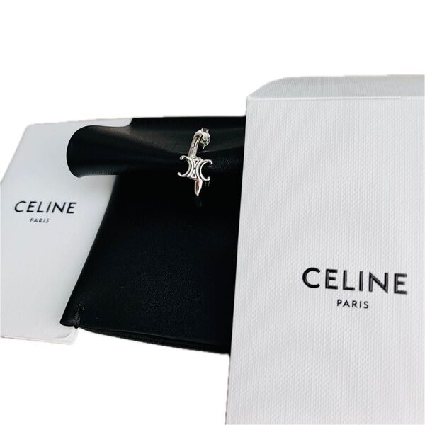 CELINE セリーヌ トリオンフ フープ ピアス シルバー