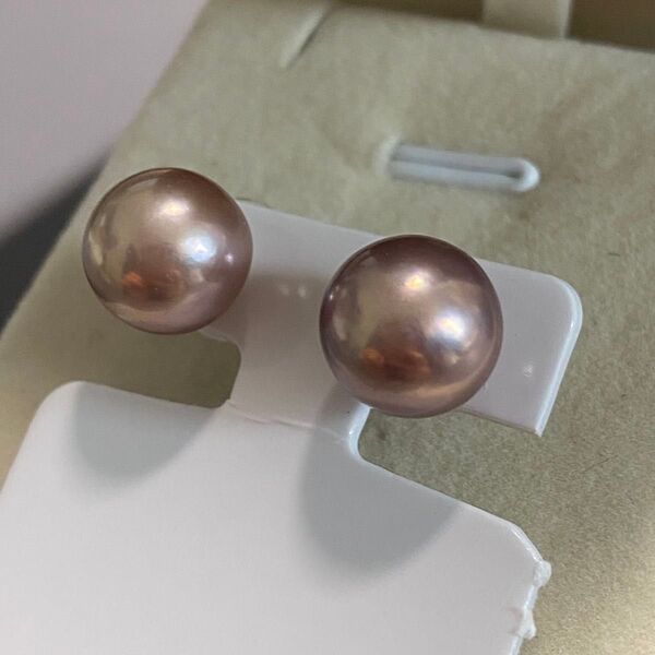 天然真珠 パープルピンク系 真珠スタッドピアス 卒業式 パール ピアス